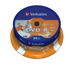 DVD-R VERBATIM 4.7GB X16 PRINTABLE ID BRAND (CAKE 25)