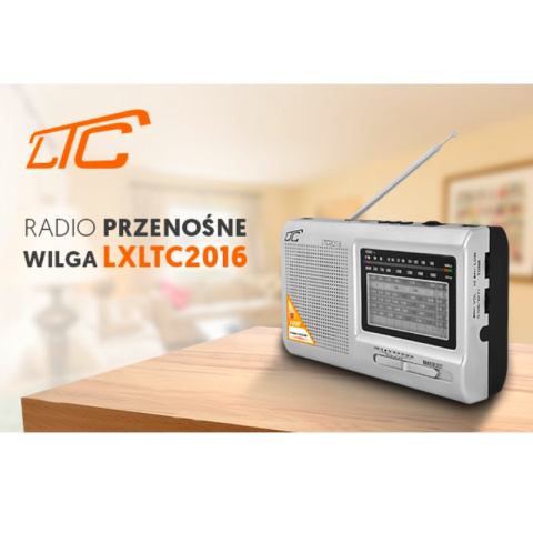 LTC wilga LTC2016 radio przenośne FM akumulator USB SD 10W srebrne LTC wilga LTC2016 radio przenośne FM akumulator USB SD 10W srebrne