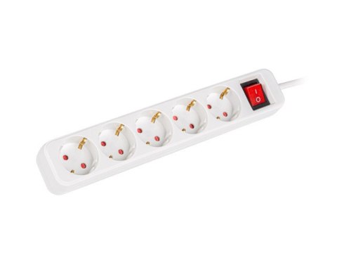 LISTWA PRZEDŁUŻACZ LANBERG 3M 5X 230V SCHUKO Z WYŁĄCZNIKIEM KABEL WYKONANY Z PEŁNEJ MIEDZI BIAŁA LISTWA PRZEDŁUŻACZ LANBERG 3M 5X 230V SCHUKO Z WYŁĄCZNIKIEM KABEL WYKONANY Z PEŁNEJ MIEDZI BIAŁA