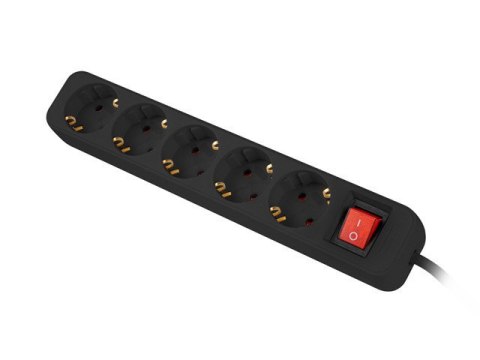 LISTWA PRZEDŁUŻACZ LANBERG 3M 5X 230V SCHUKO Z WYŁĄCZNIKIEM KABEL WYKONANY Z PEŁNEJ MIEDZI CZARNA LISTWA PRZEDŁUŻACZ LANBERG 3M 5X 230V SCHUKO Z WYŁĄCZNIKIEM KABEL WYKONANY Z PEŁNEJ MIEDZI CZARNA