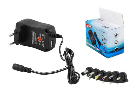 Linear FU-25 Zasilacz uniwersalny regulowwany 3V-12V, 2500mA z USB Linear FU-25 Zasilacz uniwersalny regulowwany 3V-12V, 2500mA z USB