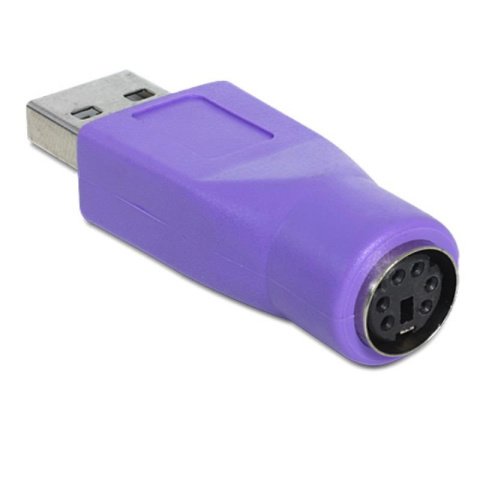Przejście, adapter z USB na PS/2 PS2 fioletowe do klawiatury Przejście, adapter z USB na PS/2 PS2 fioletowe do klawiatury