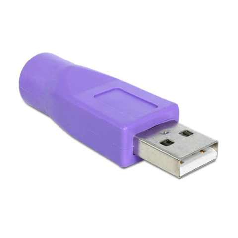 Przejście, adapter z USB na PS/2 PS2 fioletowe do klawiatury Przejście, adapter z USB na PS/2 PS2 fioletowe do klawiatury