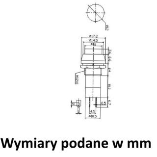 Przełącznik okrągły PBS11A ON-OFF do obudowy na panel 1A 250V AC czarny