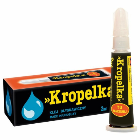 Kropelka Klej cyjanoakrylowy uniwersalny błyskawiczny 2ml Kropelka Klej cyjanoakrylowy uniwersalny błyskawiczny 2ml