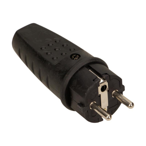 Orno wtyczka gumowa prosta IP44, 16A, czarna Orno wtyczka gumowa prosta IP44, 16A, czarna