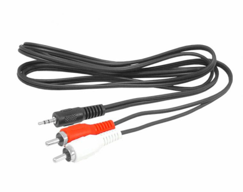 Przewód kabel Jack 3,5mm - 2 RCA cinch stereo wtyk-wtyk 1,5m Przewód kabel Jack 3,5mm - 2 RCA cinch stereo wtyk-wtyk 1,5m