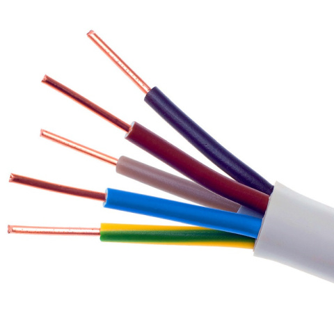 Przewód kabel drut miedziany okrągły 5x2,5 (YDY) 450/750V żo Przewód kabel drut miedziany okrągły 5x2,5 (YDY) 450/750V żo