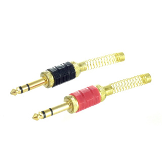 Wtyk Jack 6.3mm stereo metalowo-plastikowy z odgiętką