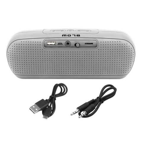 Blow BT440 głośnik bluetooth bezprzewodowy stereo 2x5W, USB, SD, AUX, FM, szary