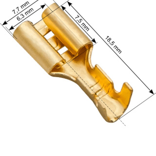 Konektor nieizolowany żeński płaski 6,3mm z zaczepem