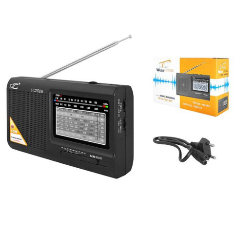 LTC radio Wilga przenośne czarne z wbudowanym akumulatorem MW / FM / SW model LTC2026 LTC radio Wilga przenośne czarne z wbudowanym akumulatorem MW / FM / SW model LTC2026