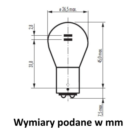 NARVA żarówka samochodowa 24V P21/5W BAY15D NARVA żarówka samochodowa 24V P21/5W BAY15D