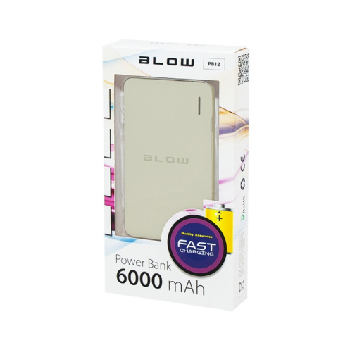 Blow Power Bank Grey Source, przenośna bateria 6000mAh 1xUSB PB12 Blow Power Bank Grey Source, przenośna bateria 6000mAh 1xUSB PB12