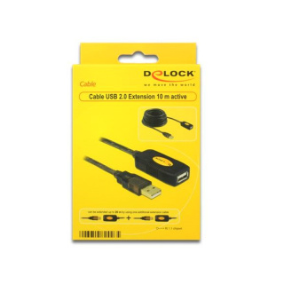 Delock przedłużacz USB 2.0 typ A wtyk - gniazdo, aktywny, 10M, czarny