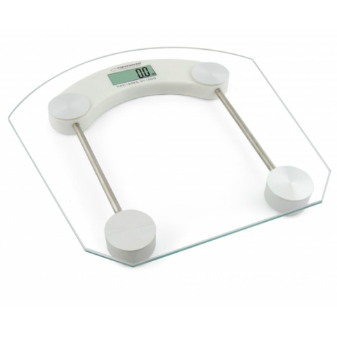 Esperanza cyfrowa waga łazienkowa szklana ultra slim PILATES biała Esperanza cyfrowa waga łazienkowa szklana ultra slim PILATES biała