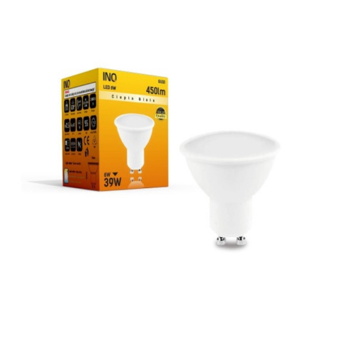 INQ żarówka lampa LED 6W GU10 3000K 450LM MR16 ciepło biała INQ żarówka lampa LED 6W GU10 3000K 450LM MR16 ciepło biała