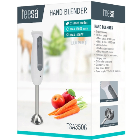 Teesa TSA3506 blender ręczny 400W 2 prędkości biały