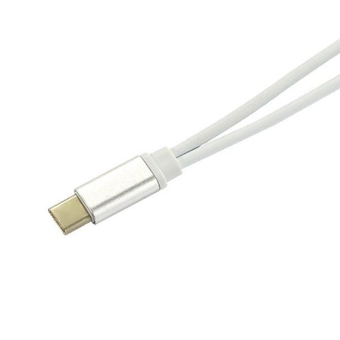 Adapter, przejściówka USB TYP-C na JACK 3,5 do słuchawek + zasilanie, srebrny Adapter, przejściówka USB TYP-C na JACK 3,5 do słuchawek + zasilanie, srebrny