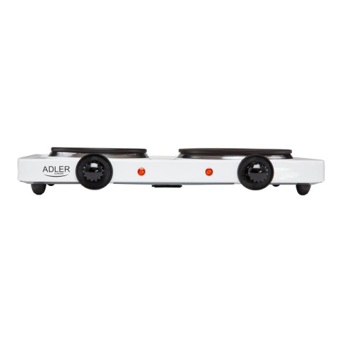 Adler AD6504 kuchenka elektryczna dwupalnikowa 2500W biała