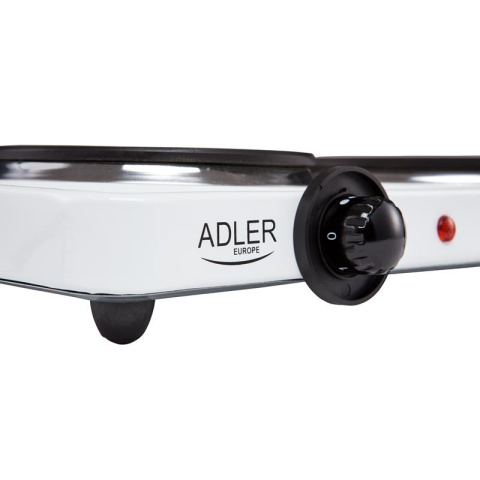 Adler AD6504 kuchenka elektryczna dwupalnikowa 2500W biała
