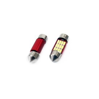 Amio Żarówka samochodowa LED 12SMD 4014 12V/24V rurka C5W 31mm komplet