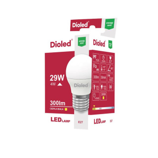 Dioled żarówka lampa LED 4W E27 3000K 300LM kulka ciepło biała