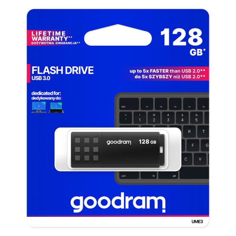 Goodram UME3 pendrive, pamięć USB 3.0, 128GB, czarny