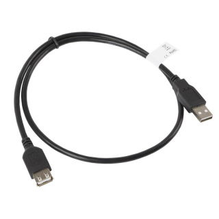 Lanberg przedłużacz USB 2.0 typ A wtyk - gniazdo, czarny, 0,7M