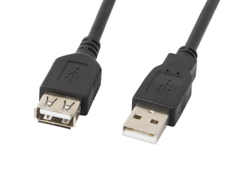 Przewód, przedłużacz USB-A M/F 2.0 1.8M czarny LANBERG