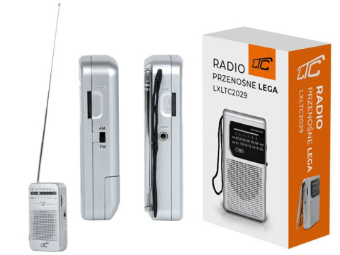 Radio przenośne kieszonkowe małe LTC LEGA AM/FM jack na słuchawki srebrne Radio przenośne kieszonkowe małe LTC LEGA AM/FM jack na słuchawki srebrne