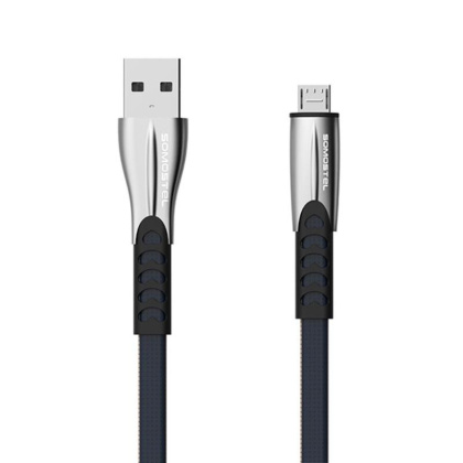 Somostel przewód, kabel USB - micro USB, 2,4A, oplot, 1M, niebieski