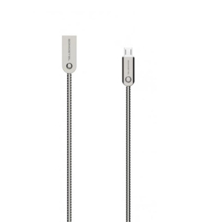 Somostel Przewód, kabel USB typ A - micro USB 2,4A 1m metalowy srebrny