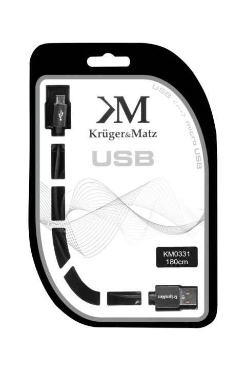 Kabel USB - micro USB wtyk-wtyk 1.8m Kruger&Matz Kabel USB - micro USB wtyk-wtyk 1.8m Kruger&Matz