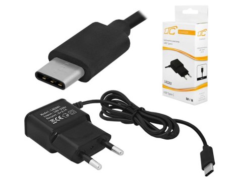 Ładowarka sieciowa USB typ C 2100 mA czarna LXG261