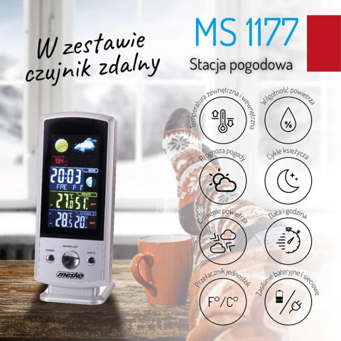 Mesko MS1177 Stacja pogodowa bezprzewodowa