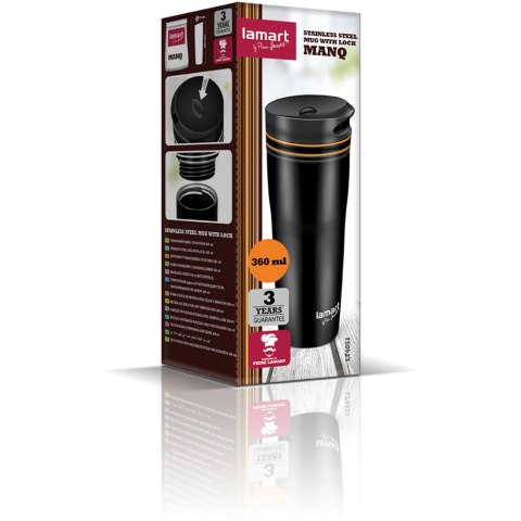 Lamart LT4051 Kubek termiczny 360ml czarny Lamart LT4051 Kubek termiczny 360ml czarny
