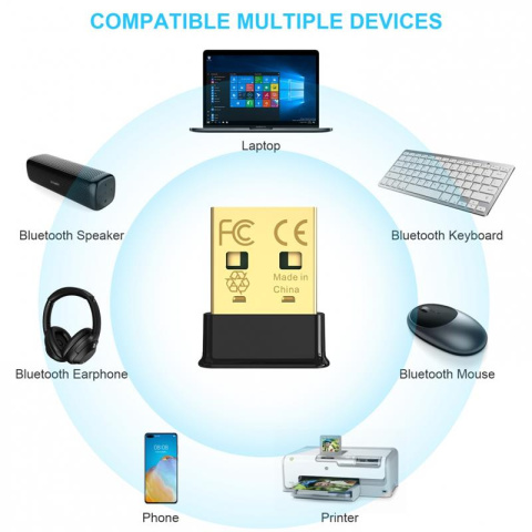 1Mii Adapter Bluetooth 5.0 + EDR do komputera Windows, słuchawek 1Mii Adapter Bluetooth 5.0 + EDR do komputera Windows, słuchawek