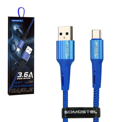 Somostel Przewód USB Typ-C 3,6A 1m niebieski