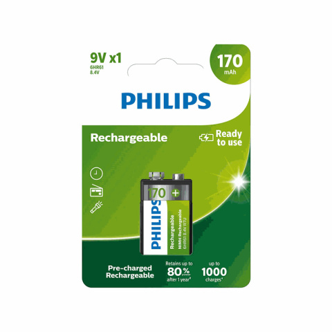 Philips 9VB1A17/10 Akumulator 6F22 170mAh 9V Philips 9VB1A17/10 Akumulator 6F22 170mAh 9V