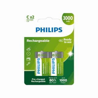 Philips R14B2A300/10 Akumulatory R14 C 3000mAh 2 sztuki