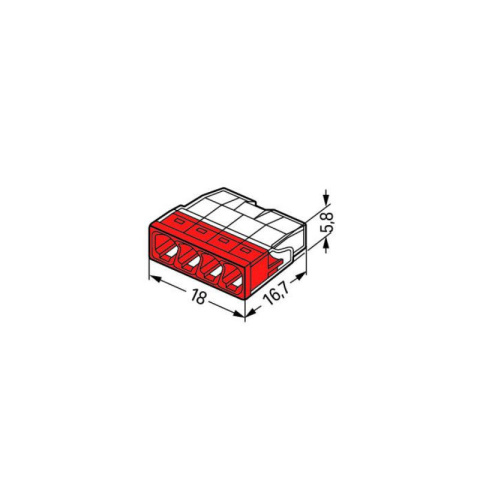 WAGO 2273-204 złączka na drut 4x 0,5-2,5mm2 płaska 24A 450V