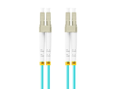 PATCHCORD ŚWIATŁOWODOWY MM LC/UPC-LC/UPC DUPLEX 3.0MM OM3 50/125 LSZH 1M AQUA LANBERG PATCHCORD ŚWIATŁOWODOWY MM LC/UPC-LC/UPC DUPLEX 3.0MM OM3 50/125 LSZH 1M AQUA LANBERG