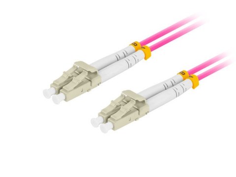 PATCHCORD ŚWIATŁOWODOWY MM LC/UPC-LC/UPC DUPLEX 3.0MM OM4 50/125 LSZH 2M FIOLETOWY LANBERG