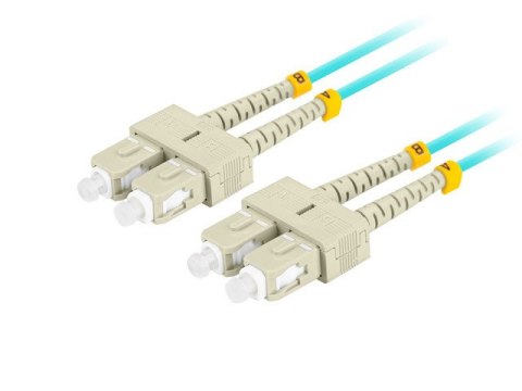 PATCHCORD ŚWIATŁOWODOWY MM SC/UPC-SC/UPC DUPLEX 3.0MM OM3 50/125 LSZH 1M AQUA LANBERG PATCHCORD ŚWIATŁOWODOWY MM SC/UPC-SC/UPC DUPLEX 3.0MM OM3 50/125 LSZH 1M AQUA LANBERG