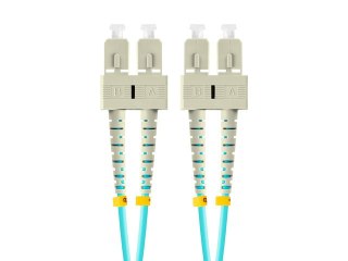 PATCHCORD ŚWIATŁOWODOWY MM SC/UPC-SC/UPC DUPLEX 3.0MM OM3 50/125 LSZH 3M AQUA LANBERG