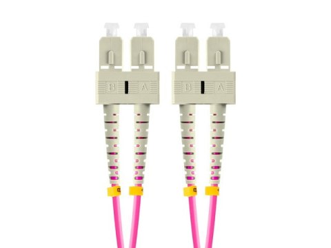 PATCHCORD ŚWIATŁOWODOWY MM SC/UPC-SC/UPC DUPLEX 3.0MM OM4 50/125 LSZH 5M FIOLETOWY LANBERG PATCHCORD ŚWIATŁOWODOWY MM SC/UPC-SC/UPC DUPLEX 3.0MM OM4 50/125 LSZH 5M FIOLETOWY LANBERG