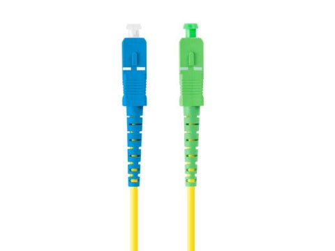 PATCHCORD ŚWIATŁOWODOWY SM SC/APC-SC/UPC SIMPLEX 3.0MM LSZH G657A1 3M ŻÓŁTY LANBERG