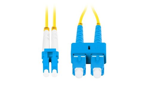 PATCHCORD ŚWIATŁOWODOWY SM SC/UPC-LC/UPC DUPLEX 3.0MM LSZH G657A1 2M ŻÓŁTY LANBERG