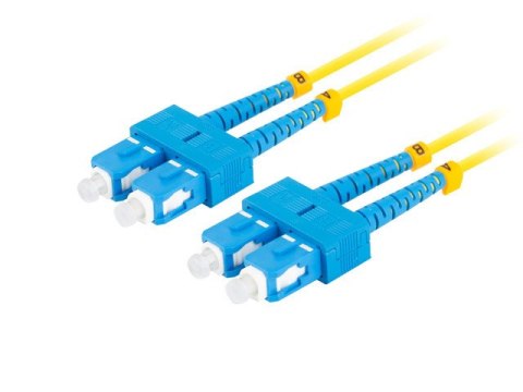 PATCHCORD ŚWIATŁOWODOWY SM SC/UPC-SC/UPC DUPLEX 3.0MM LSZH G657A1 2M ŻÓŁTY LANBERG